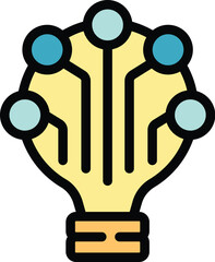 Poster - Light bulb connecting circuit board points representing an innovative idea, symbolizing technological advancement and creative thinking