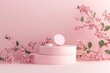 © Fathor - Empty mockup product display 3d podium background for beauty or cosmetic products .generative ai