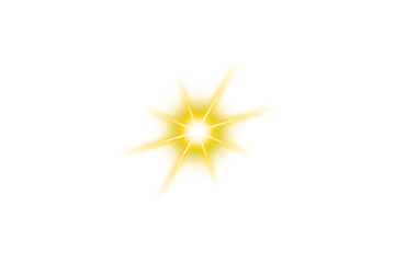 transparent gold light glow effect. flare light. star light sparkle isolated on white png background