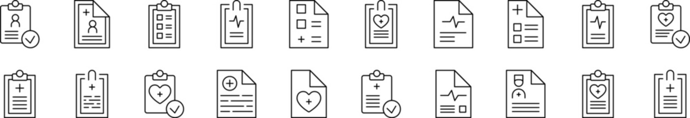 Wall Mural - Medical Prescription Related Line Icons for Web Sites, Books, Cards, Apps. Editable Stroke. Suitable for Web Sites, Books, Cards, Apps