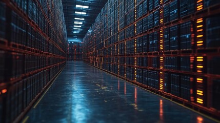 Poster - RPA automation streamlines operations in a modern warehouse with organized inventory management