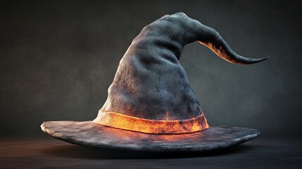 Detailed 3D illustration of a spooky witch hat Ideal for enhancing Halloween decorations costumes or themed parties