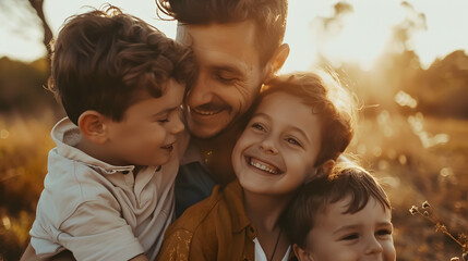 Cropped shot of a young family spending time together outdoors, with her boys filling her life with joy