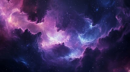 Wall Mural - a cosmic nebula with swirling clouds of pink and blue gas