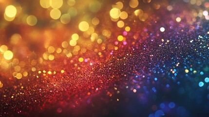 Wall Mural - Abstract background with colorful bokeh lights and glitter.