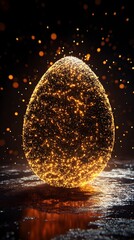 Wall Mural - Glowing particles forming an egg shape with dots picture
