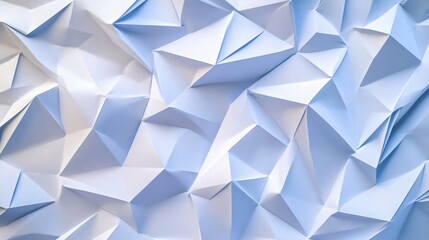 Wall Mural - Abstract blue and white geometric background with origami shapes.