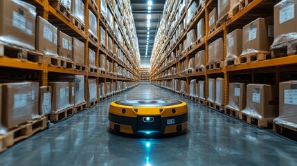 Poster - Robotic automation system functioning in a warehouse during daylight operations