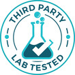 © Inovo Lab - Lab tested round vector badge icon design, Third party lab tested