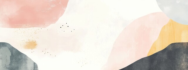 Poster - Minimalist background with soft pastel tones and abstract textures 