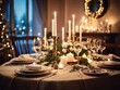 © AutoMation - Dinner table illuminated by candlelight. The elegant decor and warm ambiance capture the essence of a festive holiday meal.