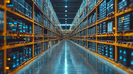 Poster - Warehouse analytics identifying trends in inventory management at a logistics center during daytime