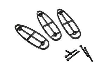 Poster - A set of accessories for a modern rifle. Tools, parts and screws. Isolate on a white back