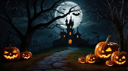 halloween background with pumpkins