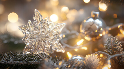 Wall Mural - close up of well decorated Christmas tree