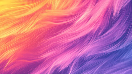 Poster - Generative ai illustration of abstract background with colorful soft fur with bright multicolored design. Fur Texture. Illustration