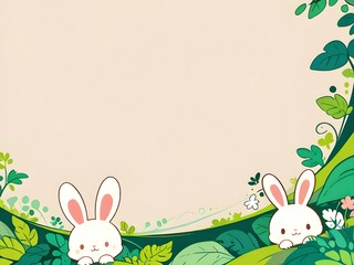 Poster - Cute Bunnies in the Forest