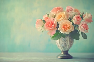 Sticker - bouquet of roses in a vase