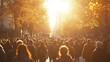 © Unnamed  Bird - Urban Crowd Walking Through Sunlit City Streets