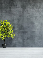 Sticker - A small potted plant sits in front of a concrete wall.