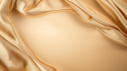 Aufkleber - A gold fabric with a pattern is draped over a table. The fabric is folded and draped in a way that creates a sense of movement and flow. The image evokes a feeling of luxury and elegance