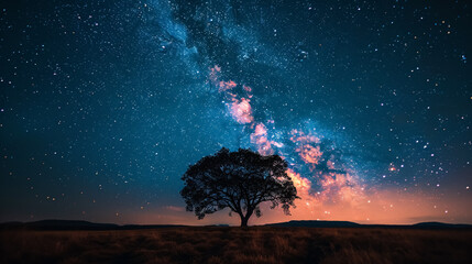 Milky Way galaxy and starfield on night sky background