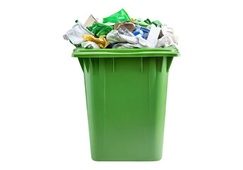 Green garbage . Transparent background, Isolated PNG.