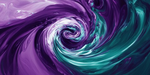 Wall Mural - A captivating abstract image featuring swirling hues of purple and teal, evoking motion and fluidity.