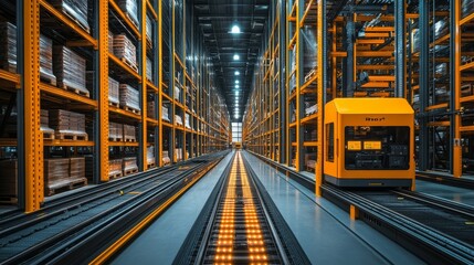 Poster - Energy-efficient warehouse with automated systems designed for optimal storage and operations
