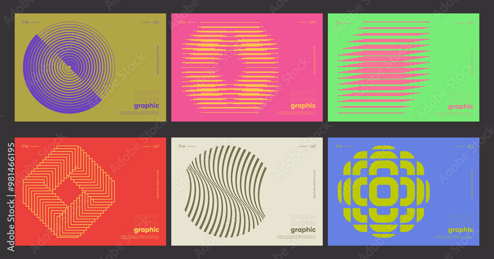 Minimal Bauhaus Abstract Posters Set. Swiss Design composition with ...