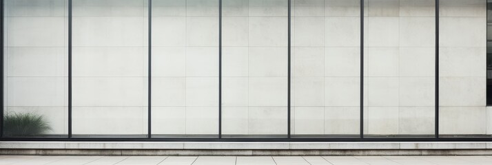 Poster - Modern clean architecture  a building with geometric shapes and large windows in an urban setting
