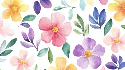 A breathtaking watercolor floral design that showcases vibrant, lively wildflowers, which makes it absolutely perfect for weddings, greeting cards, and delightful springtime decor