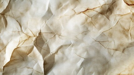 Wall Mural - Crumpled paper with brown stains and creases.