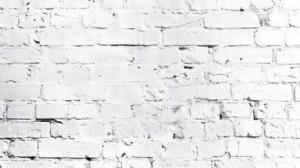 Panoramic background of wide white brick wall texture. Home or office design backdrop