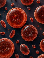 Microscopic view of red blood cells in a vessel.