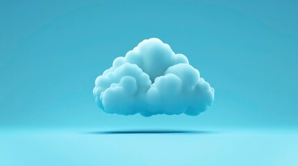 Sticker - Single white 3D cloud icon against a blue background.