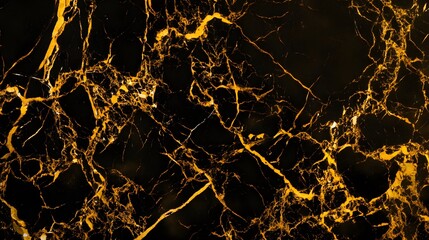 Poster - Black and gold marble with intricate veining.
