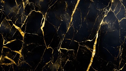 Poster - Abstract black and gold marble texture.