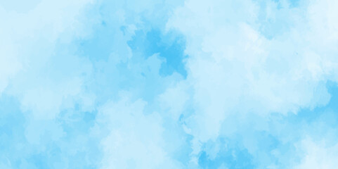 Wall Mural - Abstract white and blue color frozen ice surface design background. soft sky blue watercolor sky and clouds, Light blue background with watercolor. gradient light white sky background with clouds.