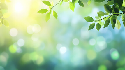 Wall Mural - spring blurred background blue green gradient horizon background for design fresh spring light. grad