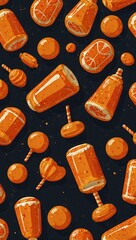 Sticker - Orange blaster candy in flat design.