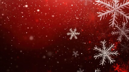 Wall Mural - red christmas background with snowflakes transparent background