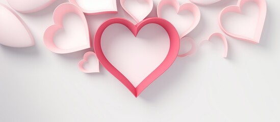 Sticker - Pink Hearts Pattern Background