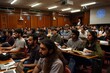 © Iftikhar alam - Crowd of students listening to a lecture in a university classroom, The energy of a lecture hall full of eager learners