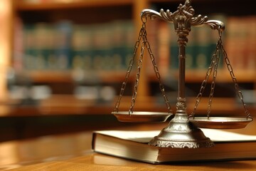 sculpture of lady justice, symbolizing fairness and law, holding scale of justice, the law firm's ex