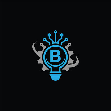 Abstract Technology Logo With Letter B