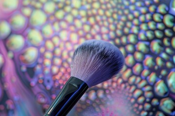 Wall Mural - A glimpse into an ocean cave from beneath the waters surface, The movement of a makeup brush with a black handle creating a mesmerizing pattern