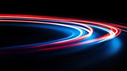 Wall Mural - Abstract Light Trails of Red and Blue, Long Exposure, Night Photography, Motion Blur, Abstract Art, Light, Speed