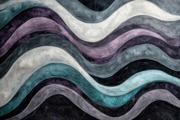 Elegant bright modern streaming wave pattern showcasing dark charcoal, light gray, and deep ash hues in the visual art