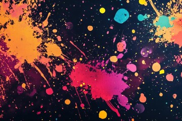 Poster - Vibrant paint spills wallpaper for your computer